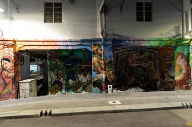 JOHOR BAHRU, MALAYSIA - 23 Kasım 2023: Johor Bahru kentsel sokak sahnesi.