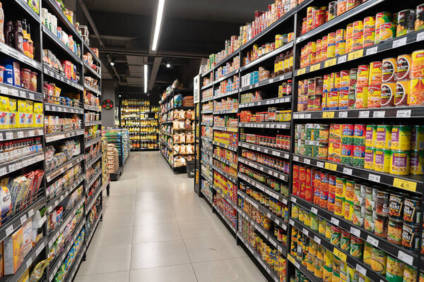 KUALA LUMPUR, MALAYSIA - DECEMBER 01, 2023: interior shot of Star Grocer, a well-known supermarket in Bandar Sri Damansara offering fresh produce and groceries.