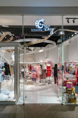 Shenzhen, China - February 06, 2019: entrance to the Grace Deng store in UpperHills shopping mall clipart