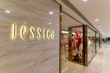 Hong Kong, Çin - 2 Şubat 2019: Hong Kong 'da bir Jessica mağazasının vitrini.