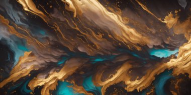 Soyut renkli mermer arka plan sıvısı sanat alkollü mürekkep boyası, siyah, altın renkli bir karışım. Güzel girdaplı mermer arka plan