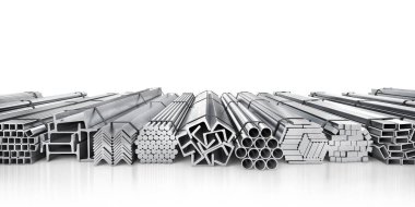 Stack of rolled metal isolated on a white background. 3d illustration