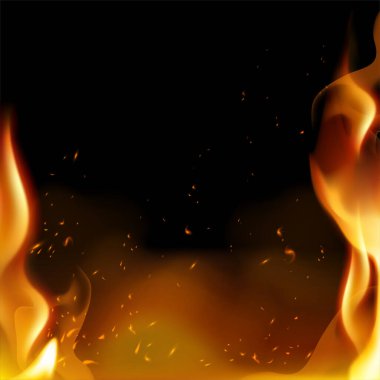 Fiery background. Isolated vector illustration