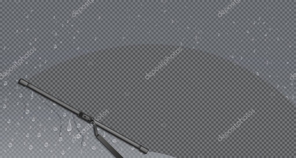 Windshield wiper in inclement weather. vector illustration, design elements on isolated transparent background.