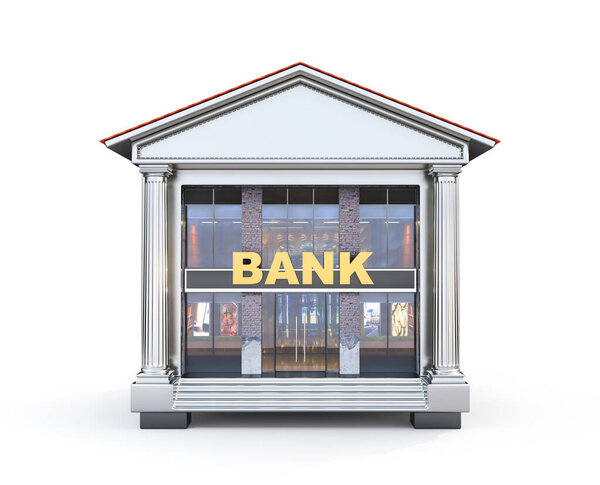 Concept Finance Coffre Fort Métal Forme Bâtiment Bancaire Illustration — Photo