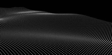 Küçük parçacıklardan oluşan soyut bir form. Noktalı nesneler. 3d vektör illüstrasyonu.