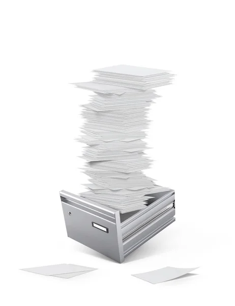 Een Grote Stapel Papier Een Bureaulade Vellen Papier Het Oppervlak — Stockvector