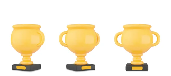 Trofeo Campeón Copa Oro Premio Ganador Premio Deportivo Concepto Éxito — Vector de stock
