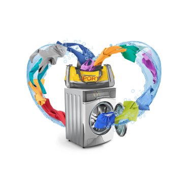 Spor aletleri çamaşır makinesine uçar. Spor çantasındaki eşyalar