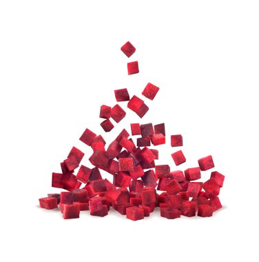 Pancar, beyaz arka plan 6 'ya küp şeklinde düşer.