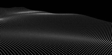 Küçük parçacıklardan oluşan soyut bir form. Noktalı nesneler. 3d vektör illüstrasyonu.