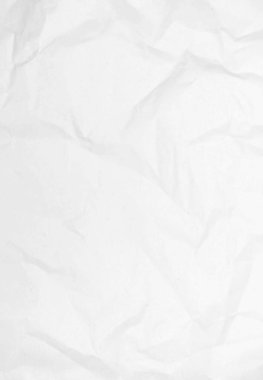 Gerçekçi buruşmuş kağıt dokusu vektör arkaplanı. Beyaz kırışık çarşaf