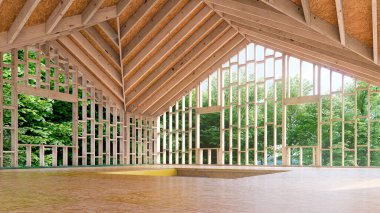 İçeride bir çerçeve yapıyor. 3d illüstrasyon