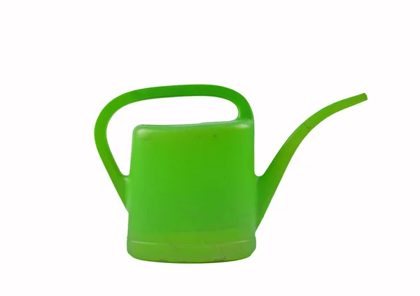 Green Watering Can Isolated White Background — Stock Photo, Image