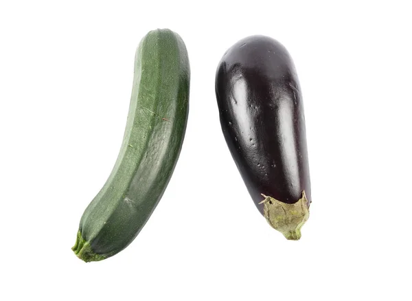 Eggplant Zucchini Isolated White — Stock Photo, Image