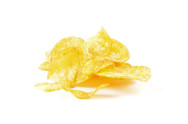 Salty Potato Chips White Background — Stock Photo, Image