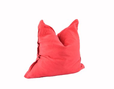 Beyaz arka planda küçük kırmızı yastık