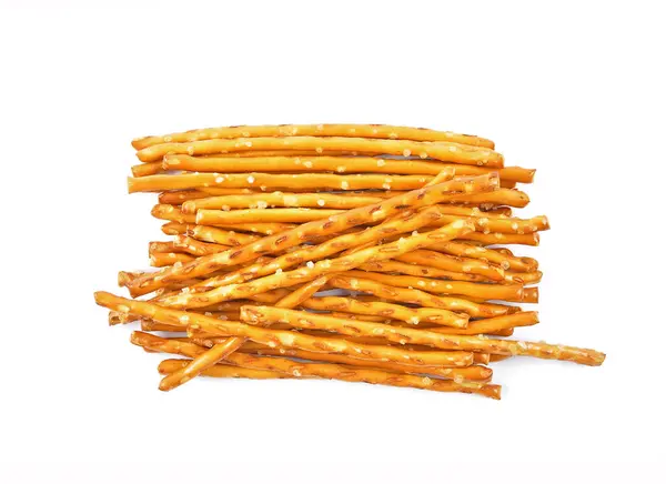Pretzel Sticks Als Snack Een Witte Achtergrond — Stockfoto