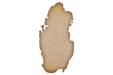 Grunge kağıdındaki Katar 'ın ayrıntılı ve doğru haritası