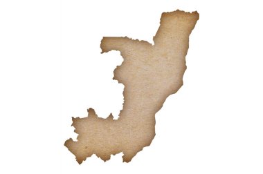 Grunge kağıdındaki Kongo 'nun ayrıntılı ve doğru haritası