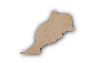 Grunge kağıt üzerinde Fas 'ın doğru ve ayrıntılı haritası