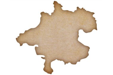 Yukarı Avusturya 'nın grunge kağıt üzerindeki doğru ve ayrıntılı haritası