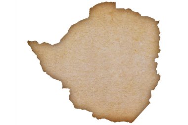 Zimbabwe 'nin grunge kağıdındaki doğru ve ayrıntılı haritası