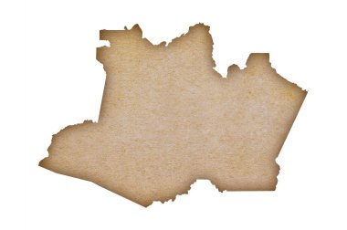 Grunge kağıdındaki Amazon 'un doğru ve ayrıntılı haritası