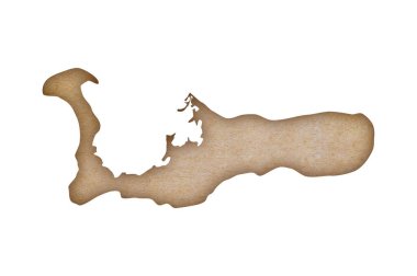 Grunge kağıt üzerinde Büyük Cayman 'ın doğru ve ayrıntılı haritası