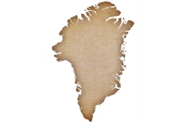 Grönland 'ın grunge kağıdındaki doğru ve ayrıntılı haritası