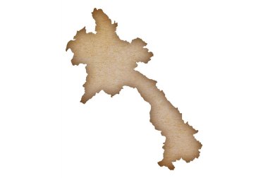 Grunge kağıdındaki Laos 'un doğru ve ayrıntılı haritası