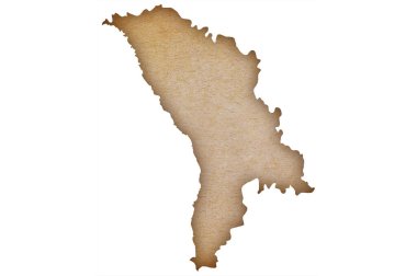 Grunge kağıt üzerinde Moldova 'nın doğru ve ayrıntılı haritası