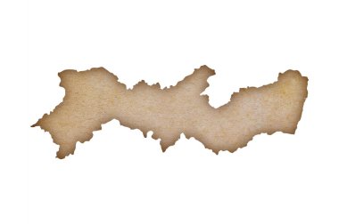 Grunge kağıt üzerinde Pernambuco 'nun doğru ve ayrıntılı haritası