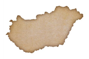 Macaristan 'ın grunge kağıdındaki doğru ve ayrıntılı haritası