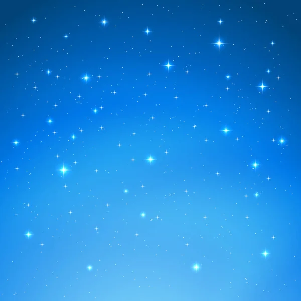 Синій Фон Нічного Неба Зірками Світлом Векторні Ілюстрації — стоковий вектор