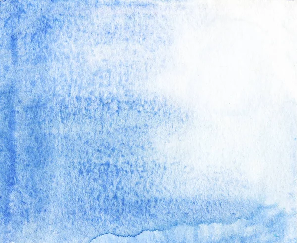 Abstract Aquarelachtergrond Met Blauwe Textuur Aquarelverf Wit — Stockfoto