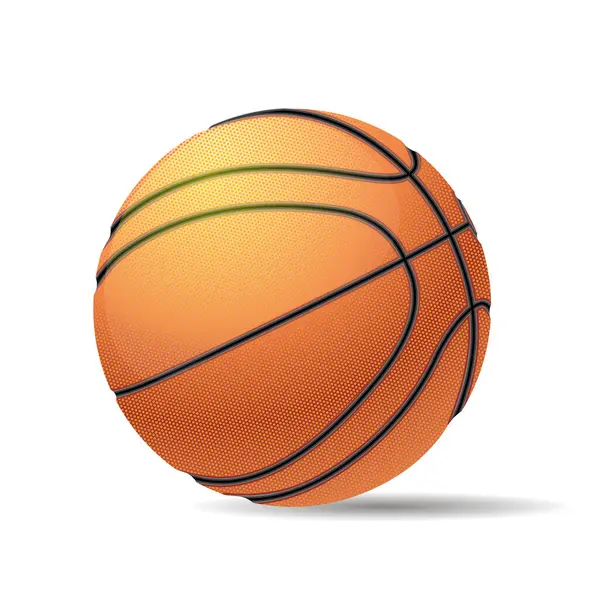 Basketball Isoliert Auf Hintergrund Mit Schatten Vektorillustration — Stockvektor