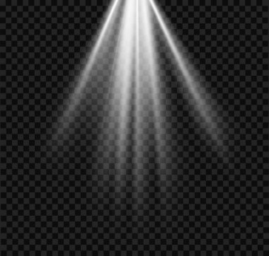 Işık patlaması ile şeffaf arkaplan parlayan bir ışık efekti yaratır