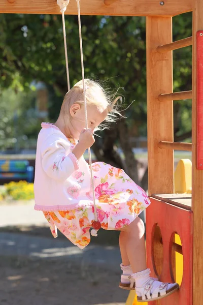 Happy Little Girl Playground — Stock Photo, Image