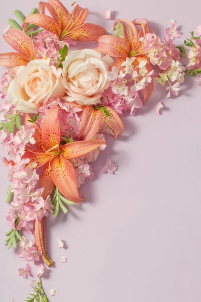 Vacker Sommar Blommor Färg Papper Bakgrund — Stockfoto