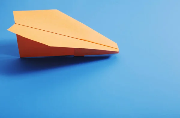 Paper Plane Blue Color Background — Stock Photo, Image