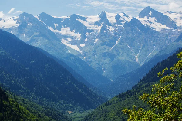 stock image beautiful landscape with summer mountains in sunlight