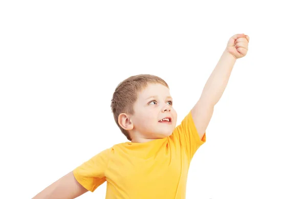 Beyaz Arka Planda Izole Edilmiş Mutlu Güzel Bir Çocuk — Stok fotoğraf