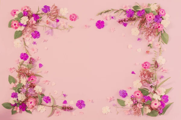Mönster Sommaren Blommor Färgpapper Bakgrund — Stockfoto