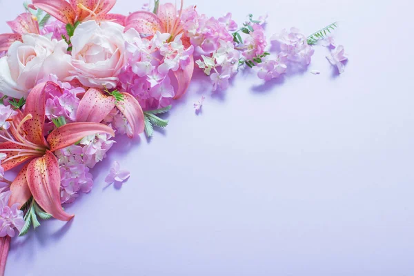 Belas Flores Verão Fundo Papel Cor — Fotografia de Stock