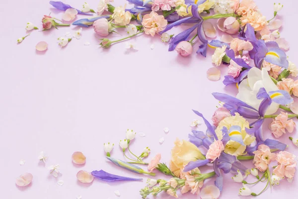Vacker Våren Blommor Papper Bakgrund — Stockfoto