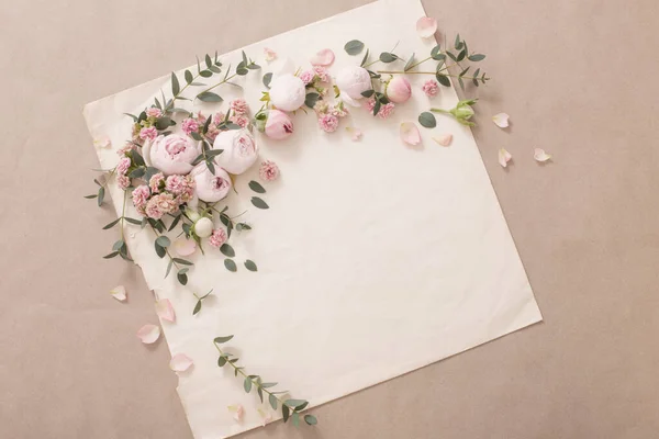 stock image beautiful roses on background  old paper