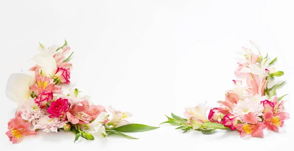 stock image alstroemeria flowers on white  background