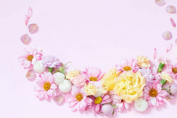 Vackra Blommor Rosa Bakgrund — Stockfoto