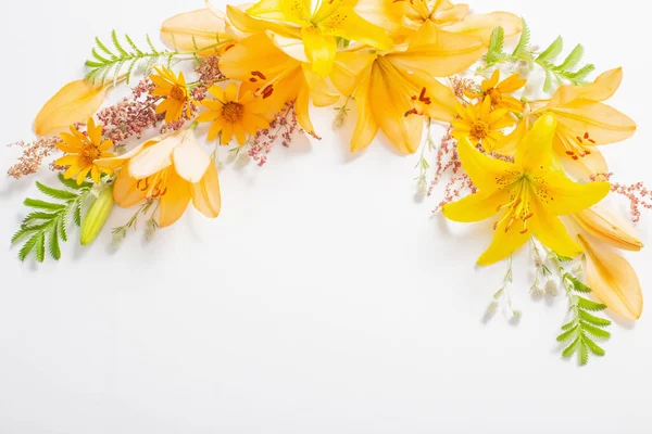 Bright Summer Flowers White Background — Stock Photo, Image